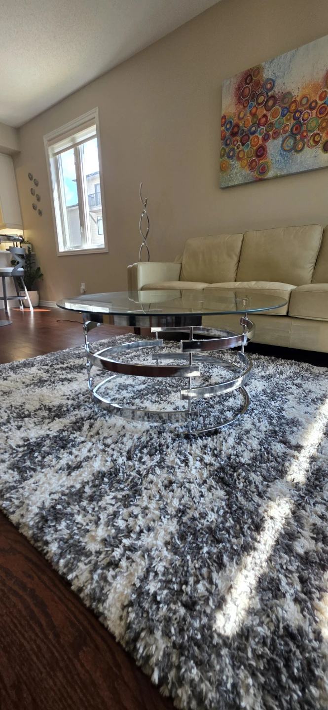 Modern Round Glass & Chrome Coffee Table – 35 - photo 3