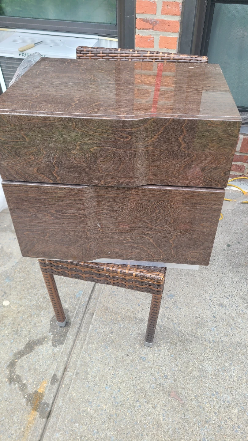 Brown Wood Grain 2-Drawer Nightstand/End Table - photo 2