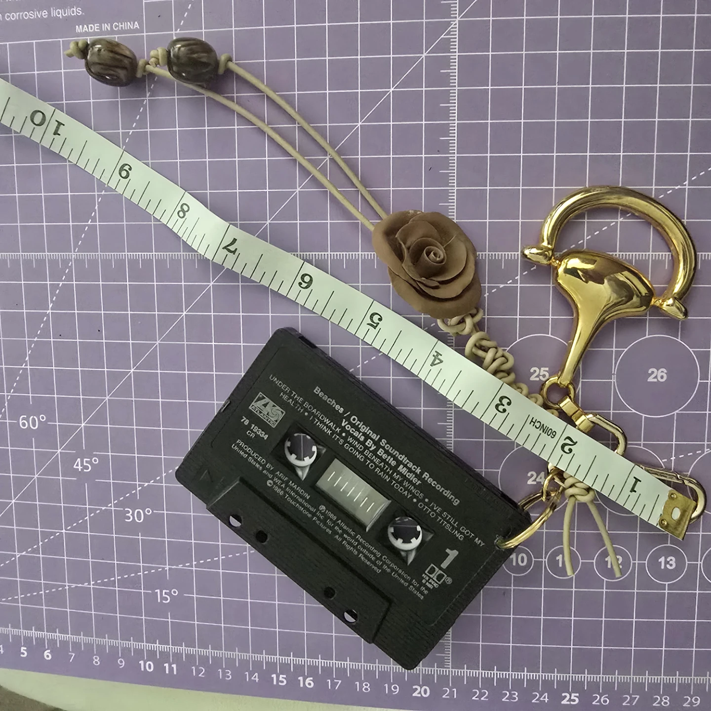 Handmade Cassette Tape Bag Charm/Key Charm - photo 2