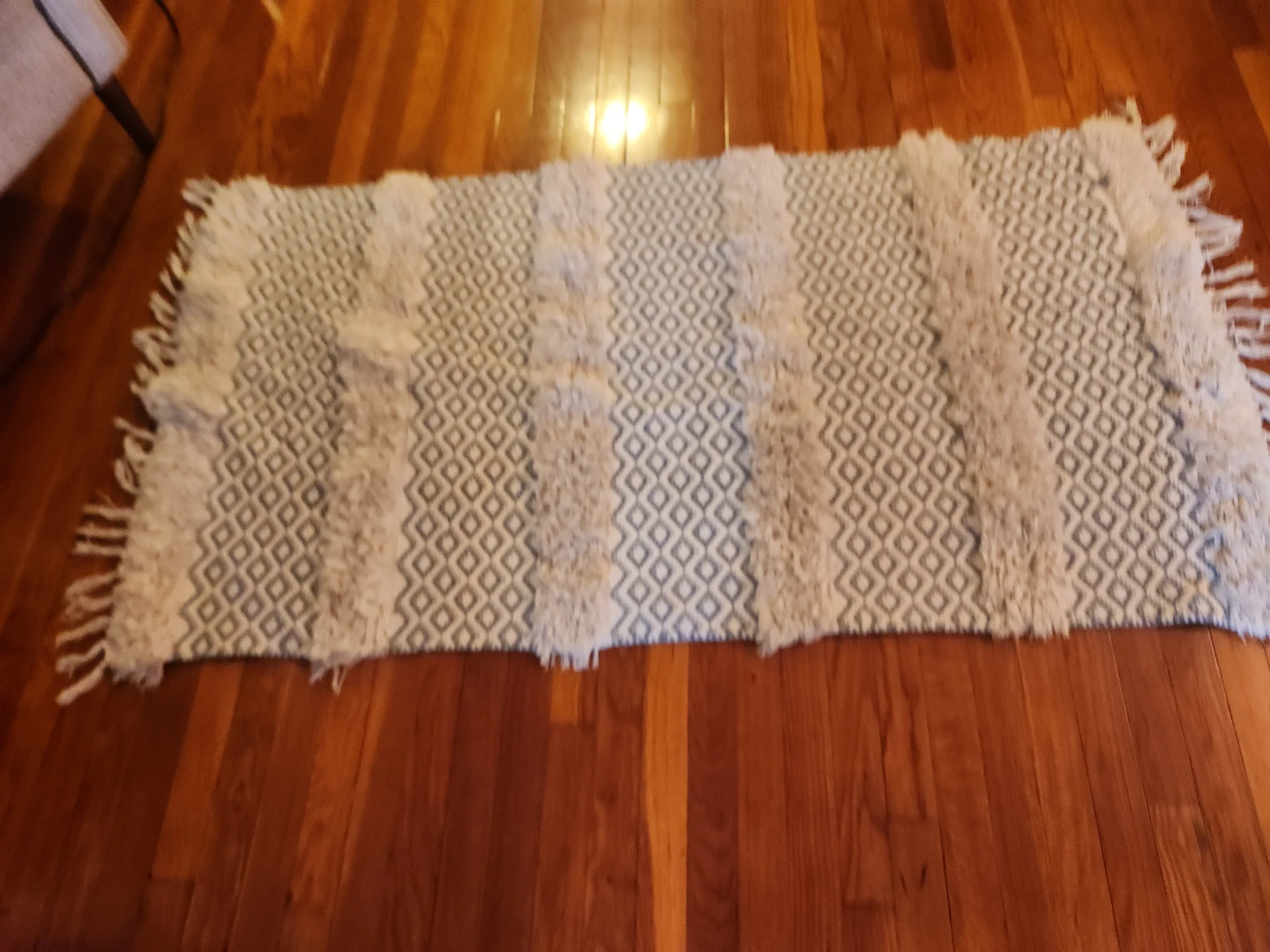 Boho Diamond Pattern Accent Rug with Fringe - photo 2