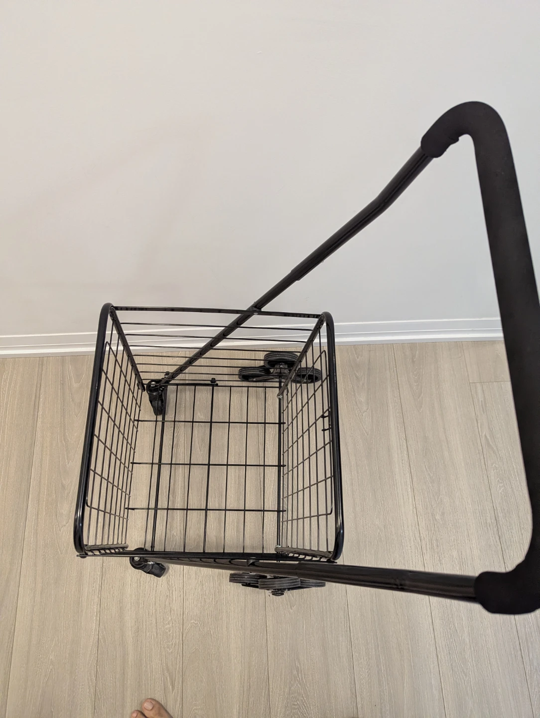 Black Metal Shopping Cart with Stair-Climbing Wheels - photo 3
