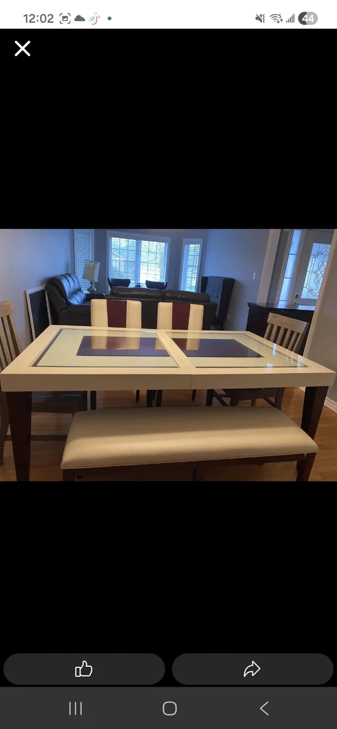 Dining Table Set with Bench and Chairs