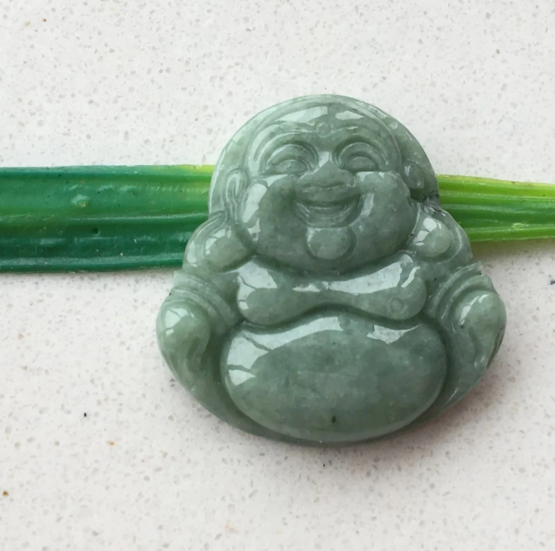 Jade Laughing Buddha Pendant Charm - photo 5