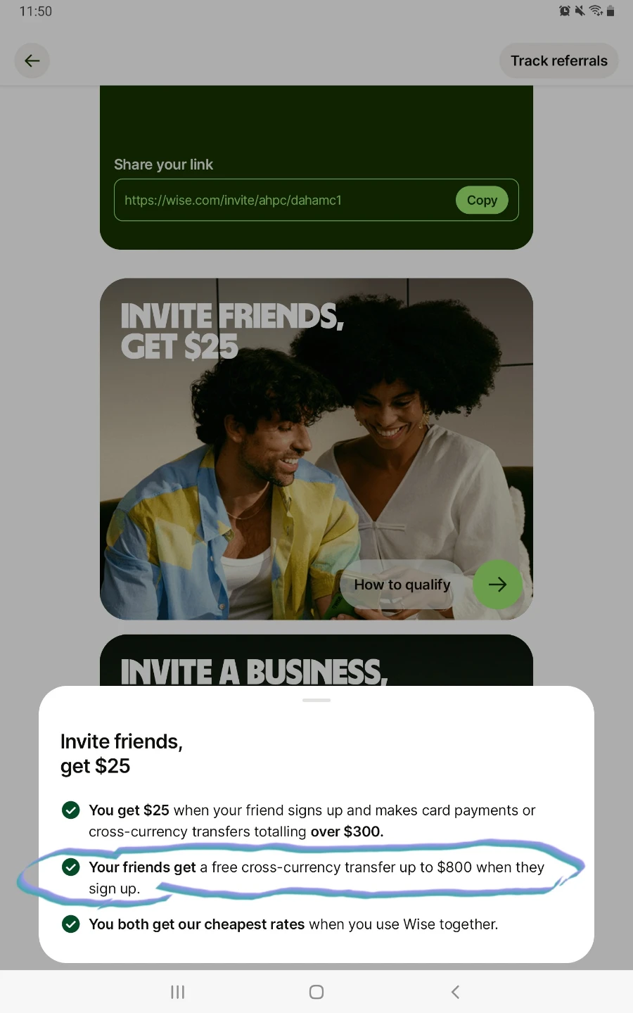 Wise referral code - free transfer fee for up to 800 CAD