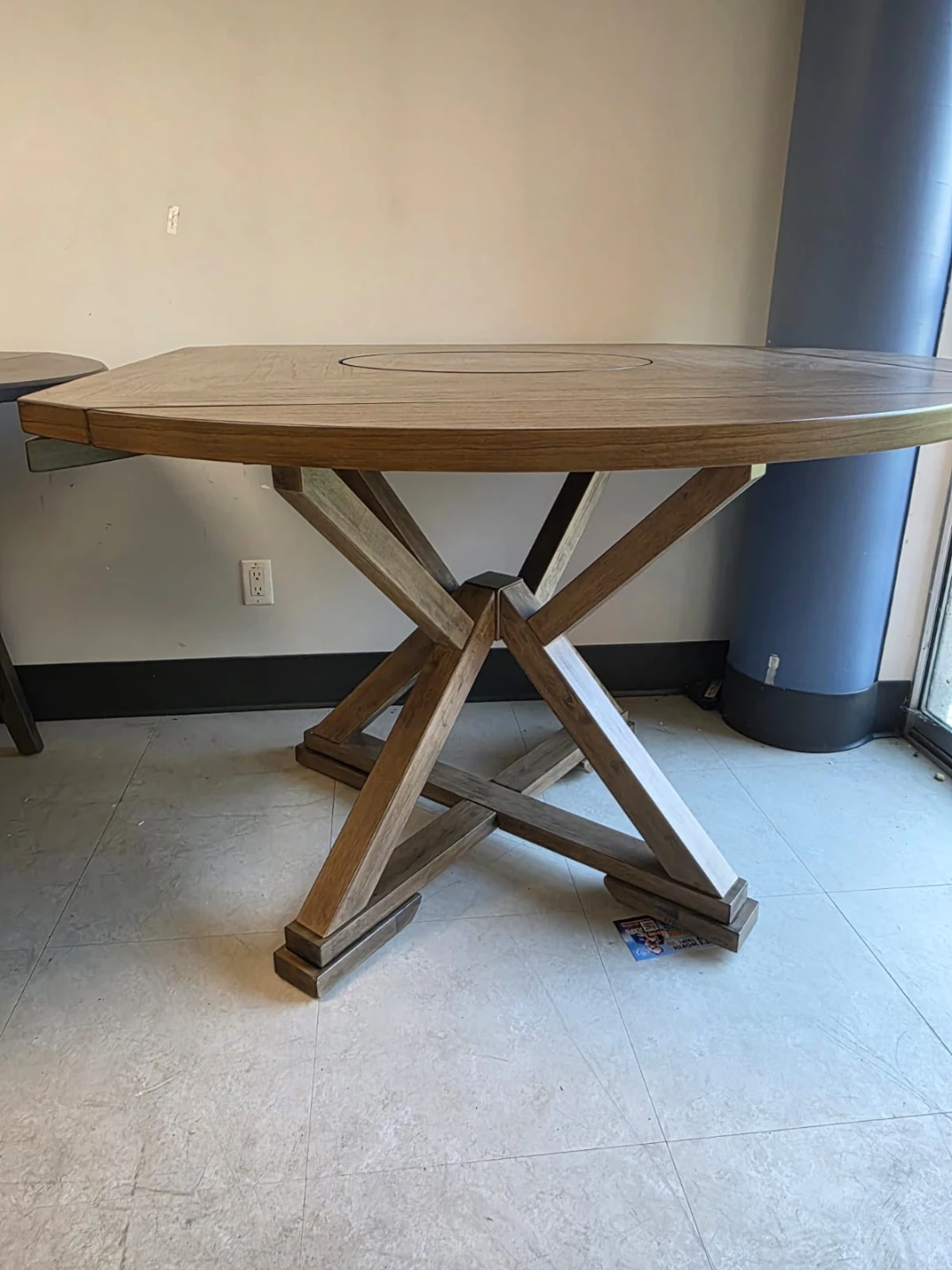 Extendable dining table w lazy susan - photo 2