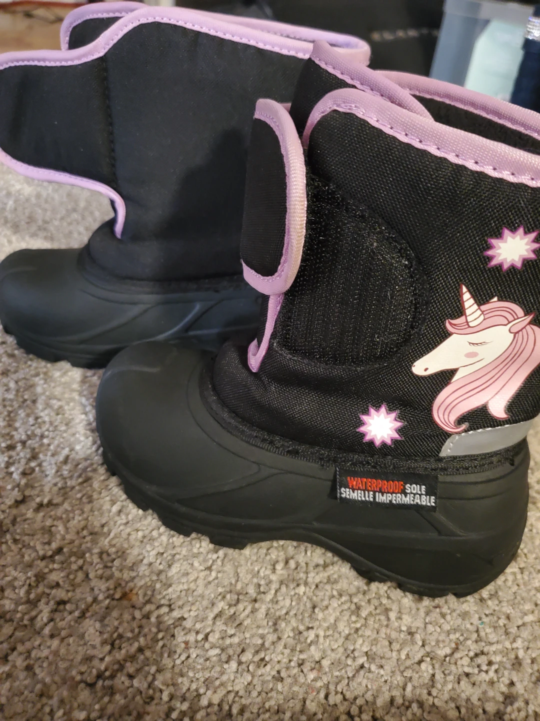 Kids Waterproof Unicorn Winter Boots size 9