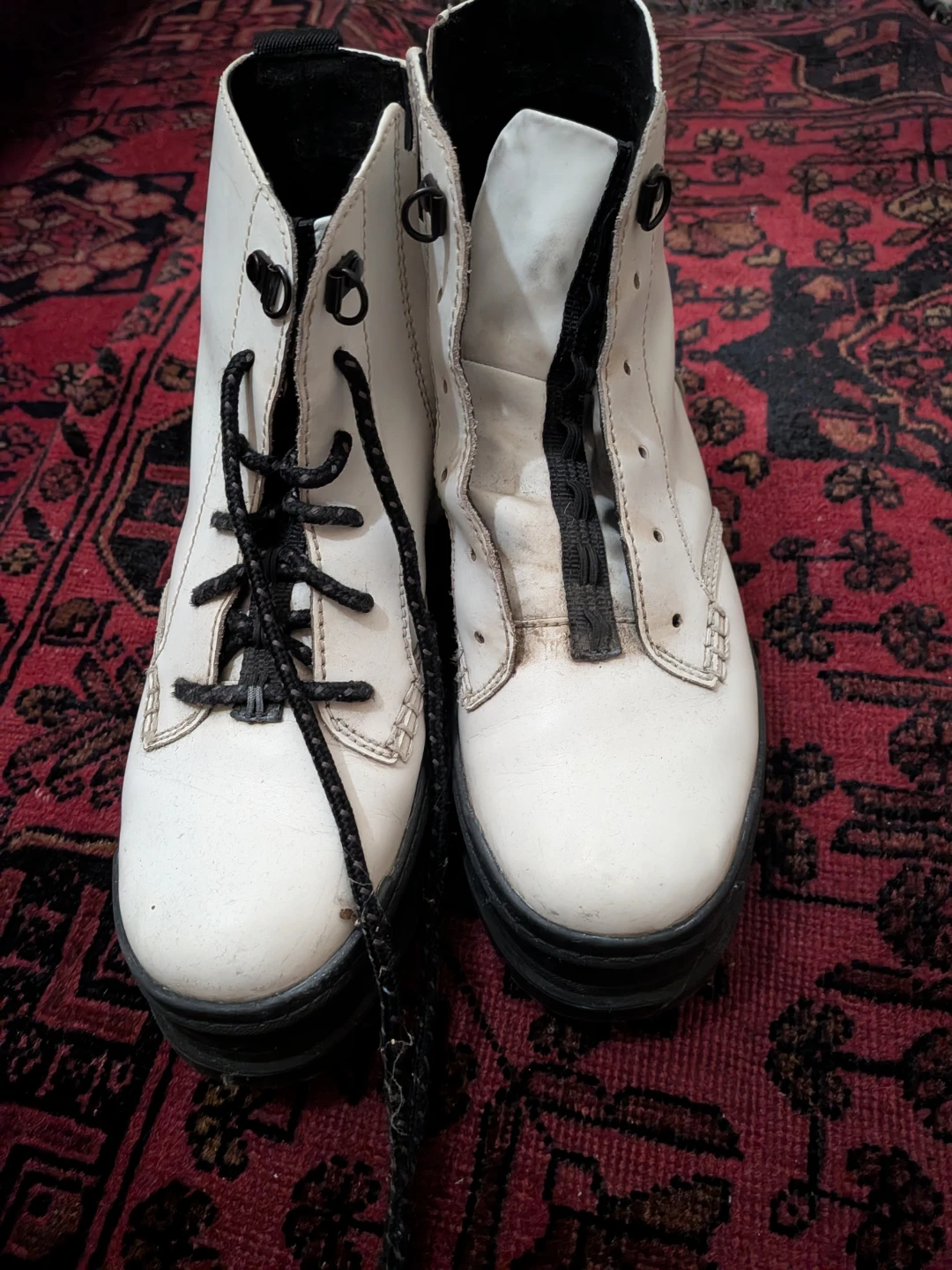 White Combat UGG Boots