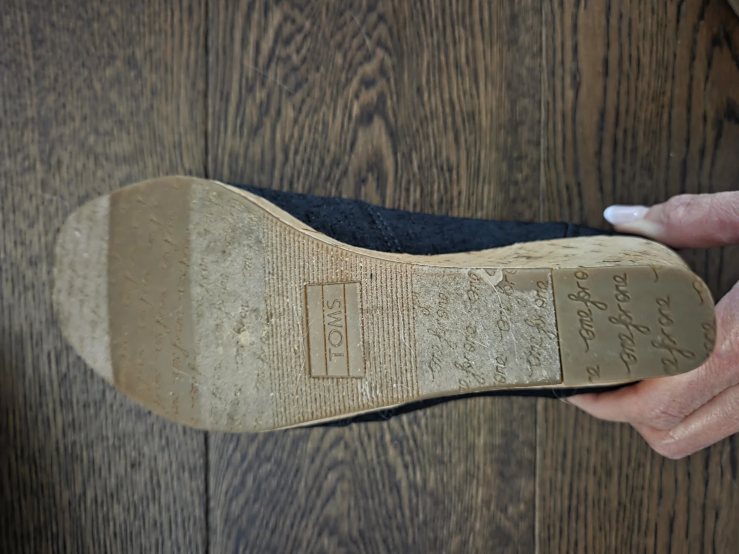 TOMS Black Wedge Peep-Toe Shoes - photo 3