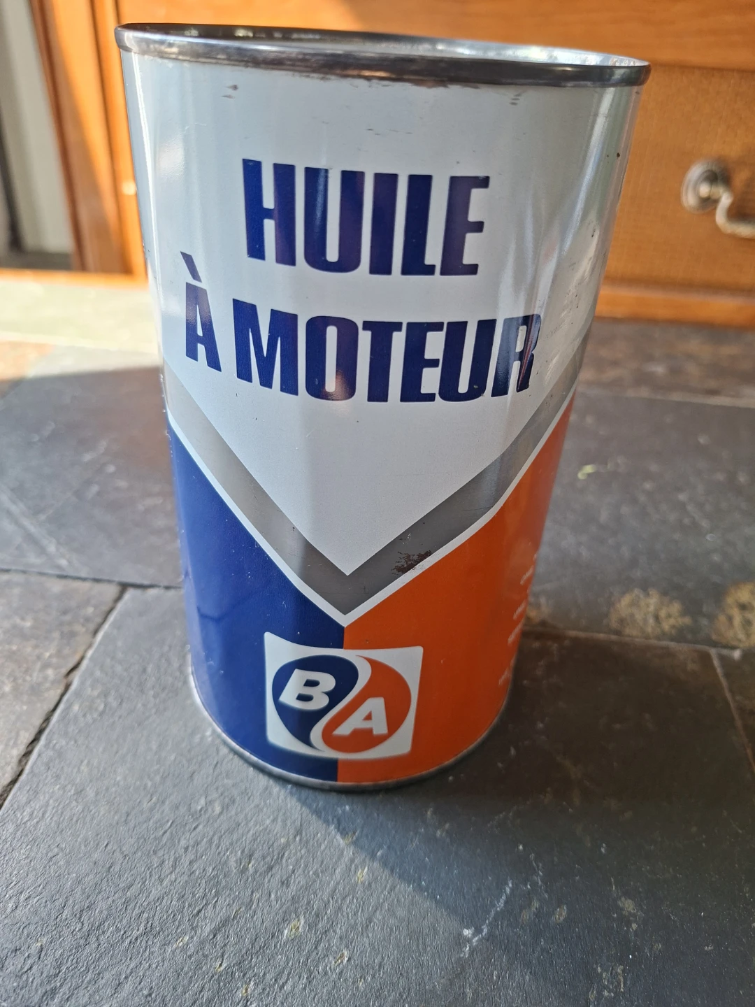 ​Vintage British American B/A Motor Oil Can 1 Qt FULL UNOPENED - photo 4
