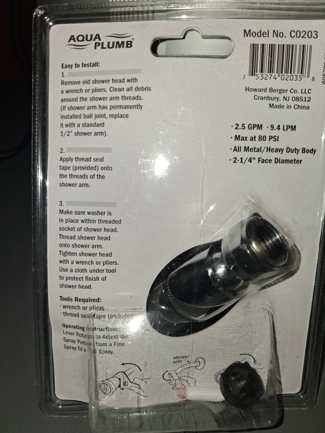 Aqua Plumb Shower Sensations Shower Head - photo 2