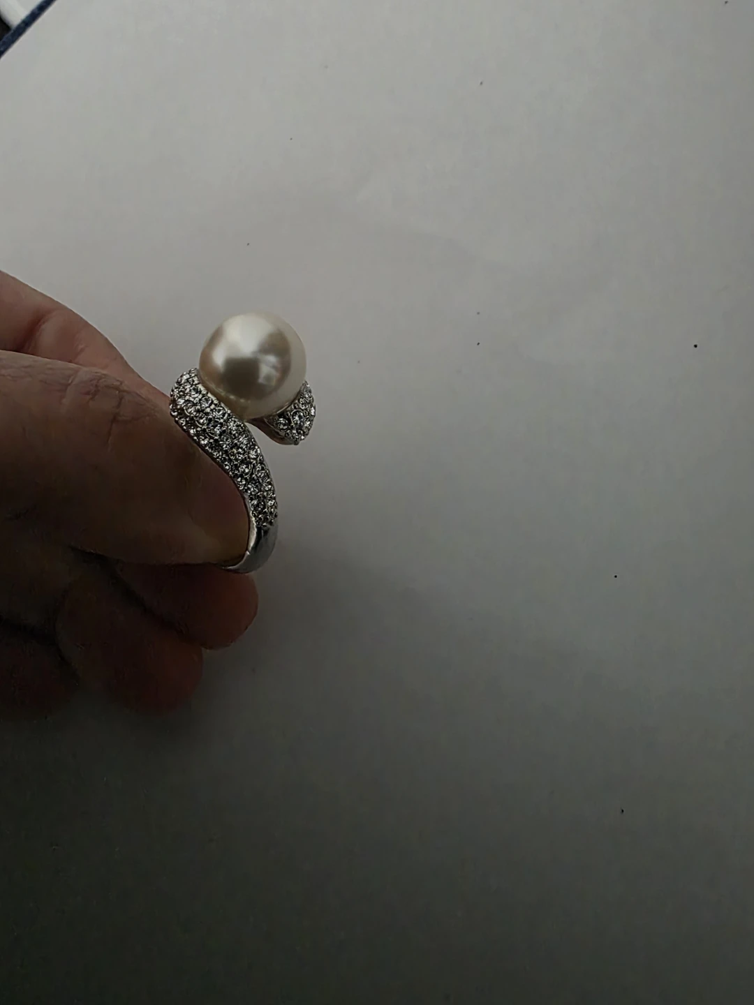 Pearl and crystal fashion ring - photo 2