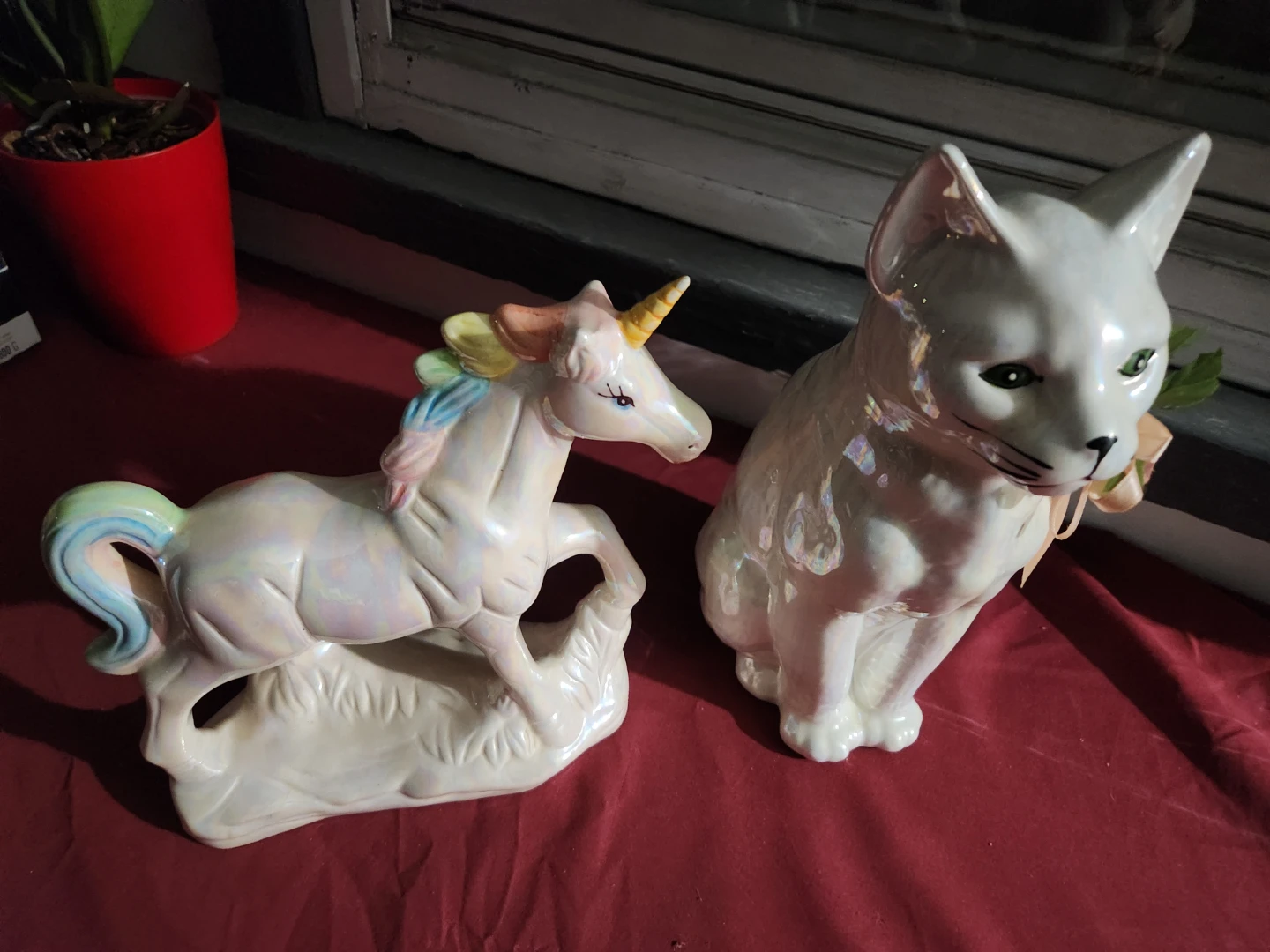 Ceramic Cat and Unicorn Figurines - photo 3