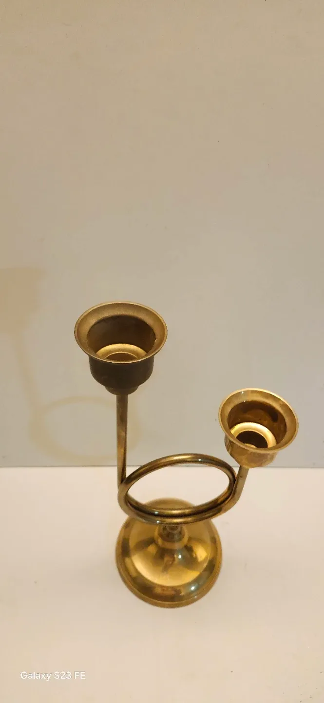 Brass 2-Candle Holder includes two candles - photo 5