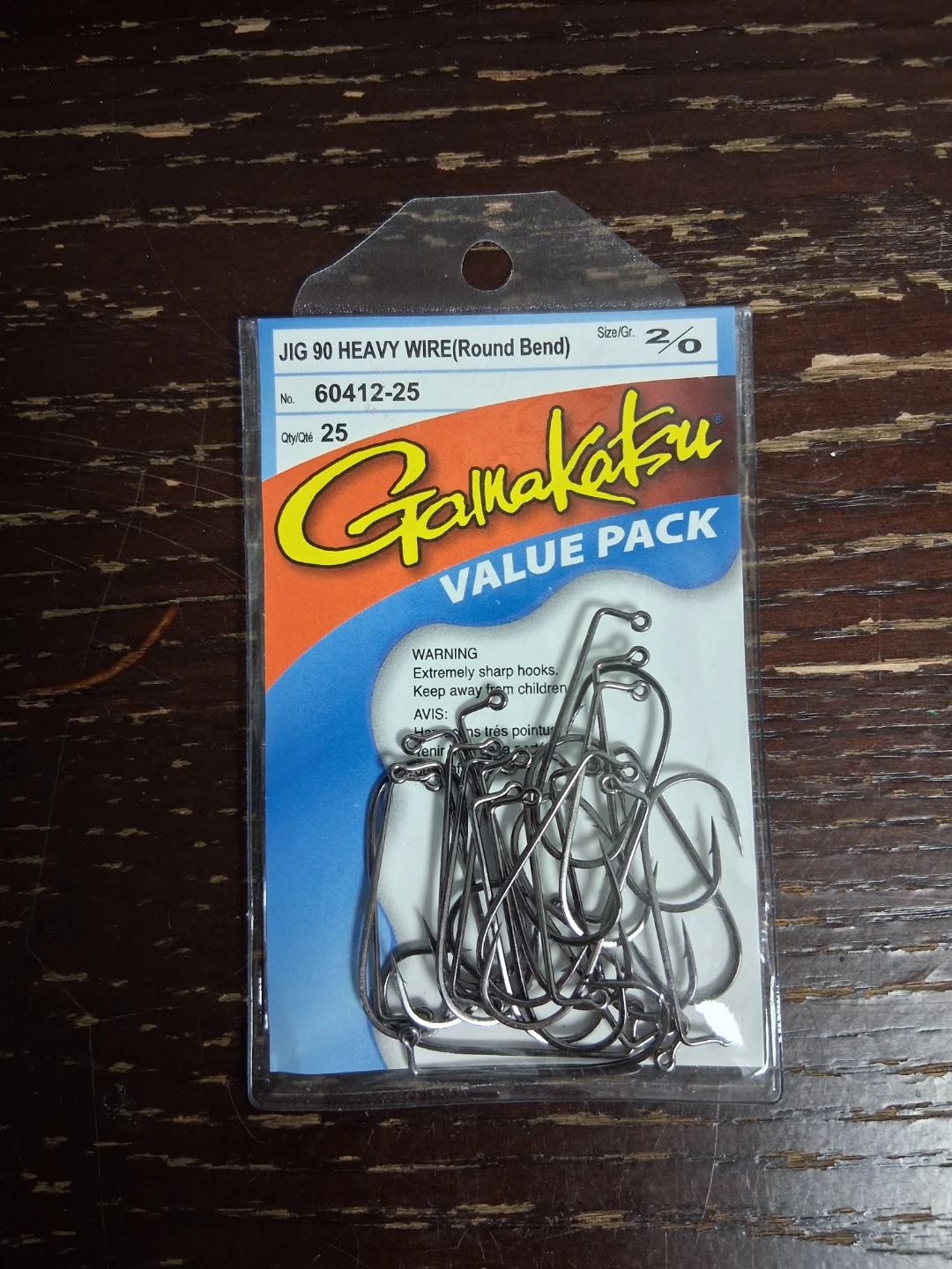 Gamakatsu 90 Jig Hook Heavy Wire Round Bend 25pc 2/0