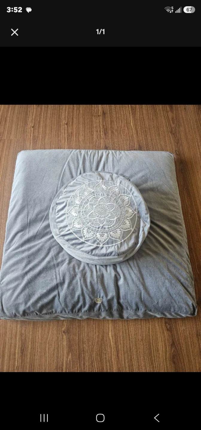 Grey Meditation Cushion and Mat Set
