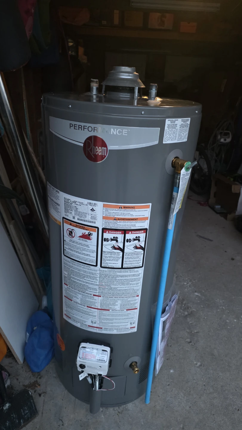 Rheem Performance 40 Gallon Natural Gss (purchase date Jan 2026)