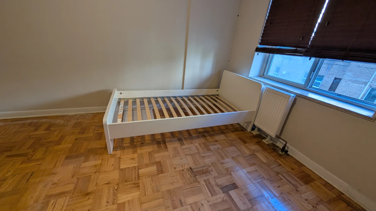 White Twin Bed Frame with Slats