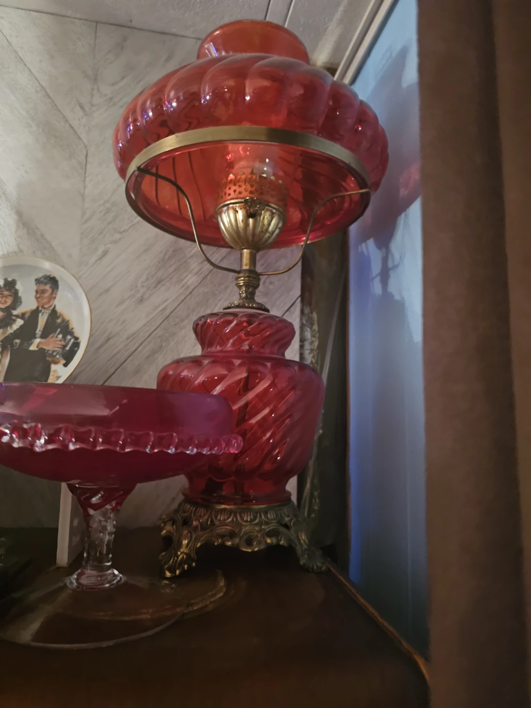 Red hurricane lamp