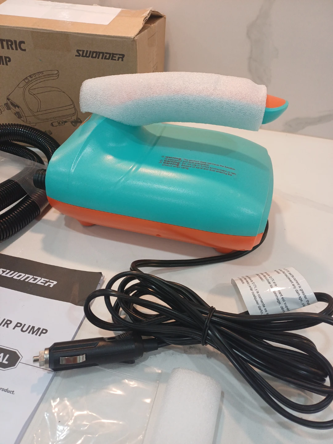 Swonder HT-782 DC Electric Air Pump Cyan and Tangerine
