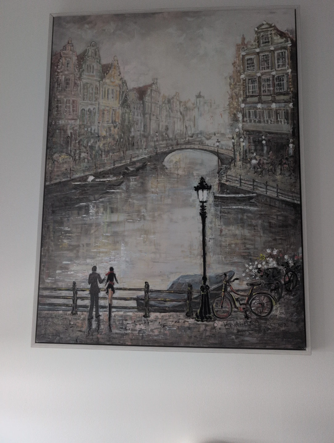 Canvas Print - Amsterdam Canal Scene