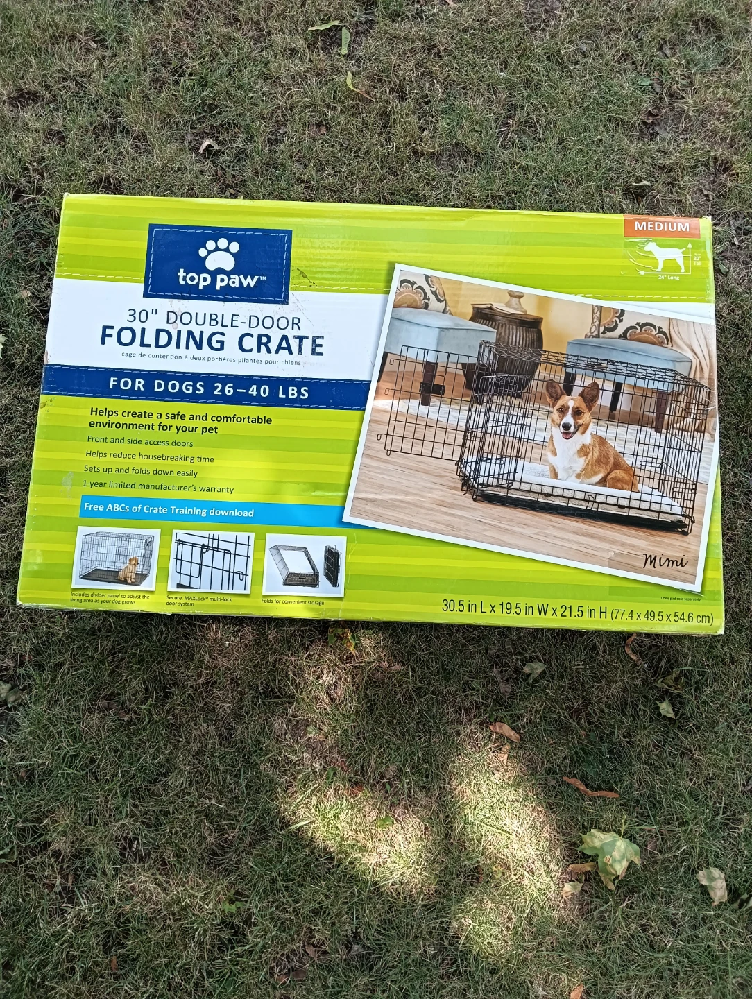 Top Paw 30" Double-Door Folding Dog Crate