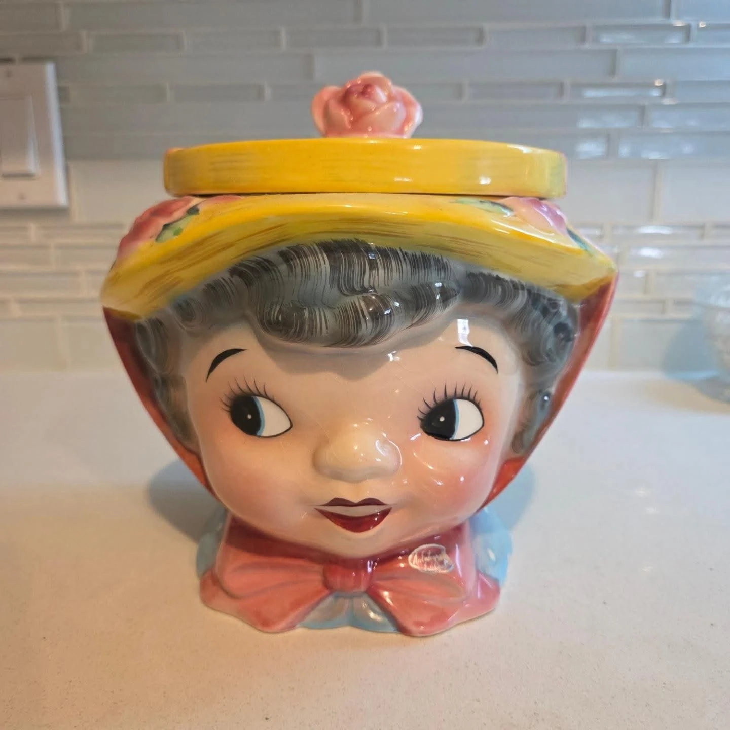 Vintage lefton  grandma miss dainty cookie jar