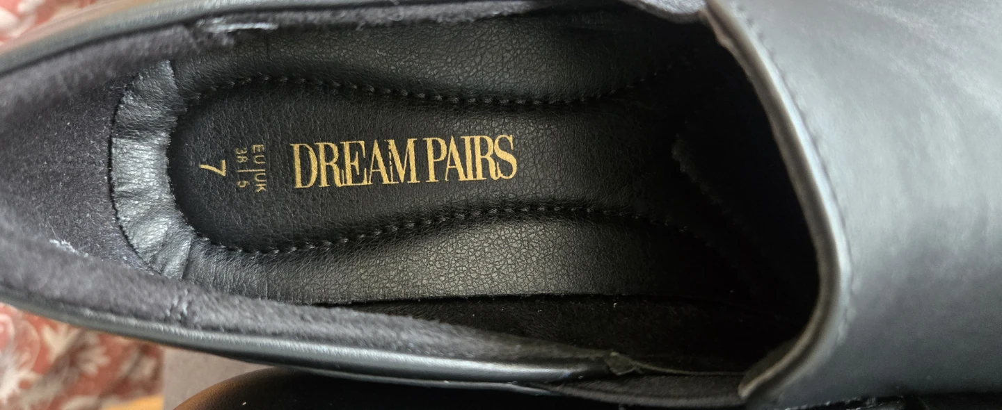 Dream Pairs Black Slip-On Heeled Loafers Size 7 - photo 4