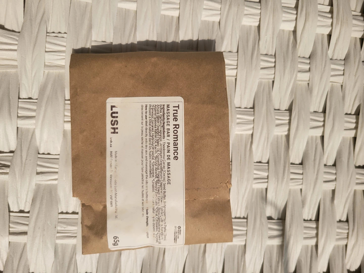 LUSH True Romance Massage Bar 65g