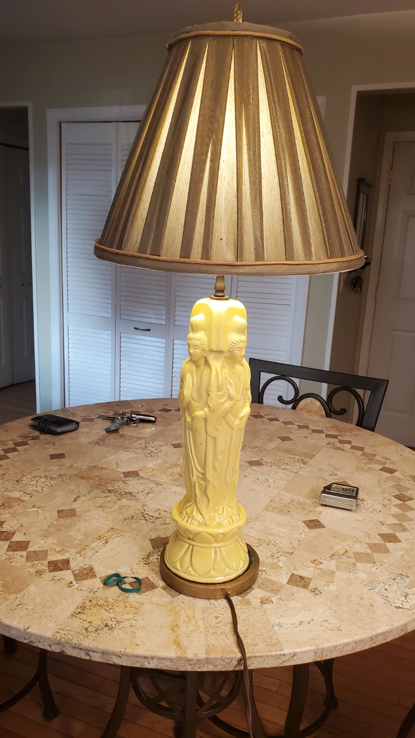 Vintage Mid-Century Asian Figural Lamp (Guanyin/Buddha) - photo 3