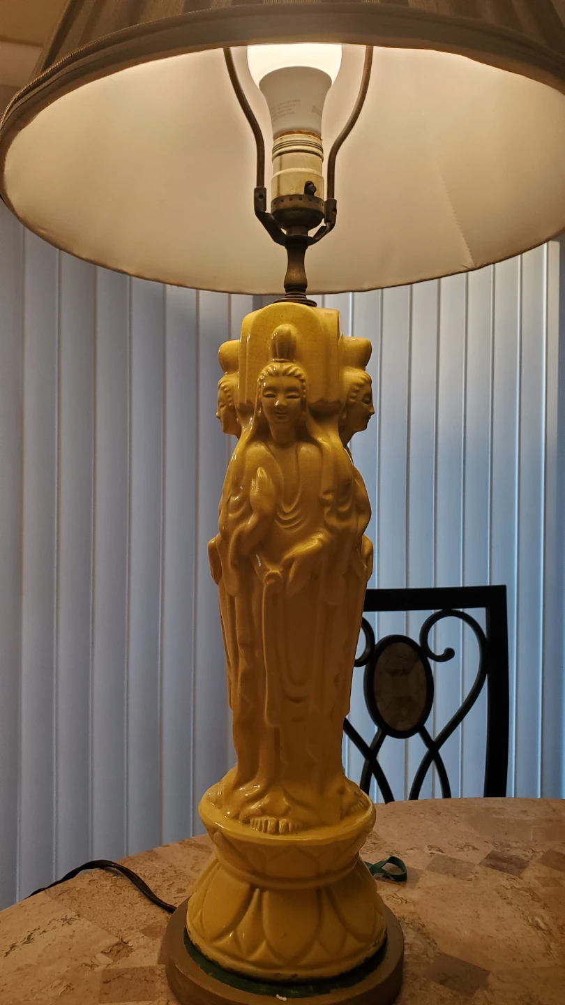 Vintage Mid-Century Asian Figural Lamp (Guanyin/Buddha) - photo 4