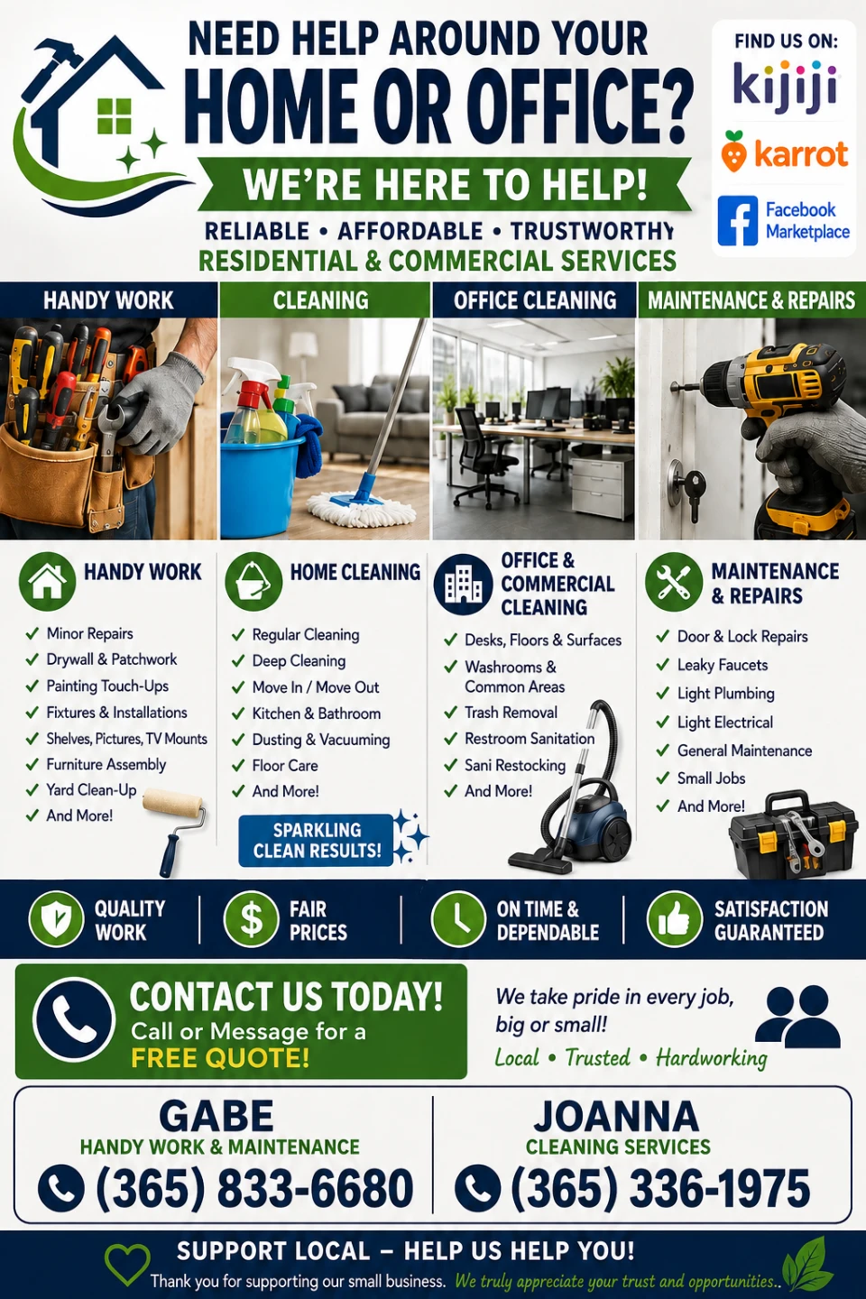 Handy Work, Cleaning & Maintenance Services
