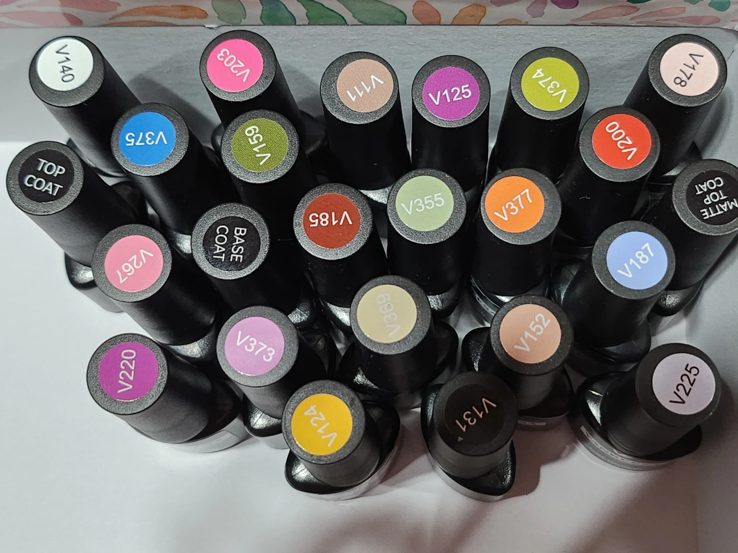 Set of 20 Gel Nail Polish Colors with Top & Base Coats