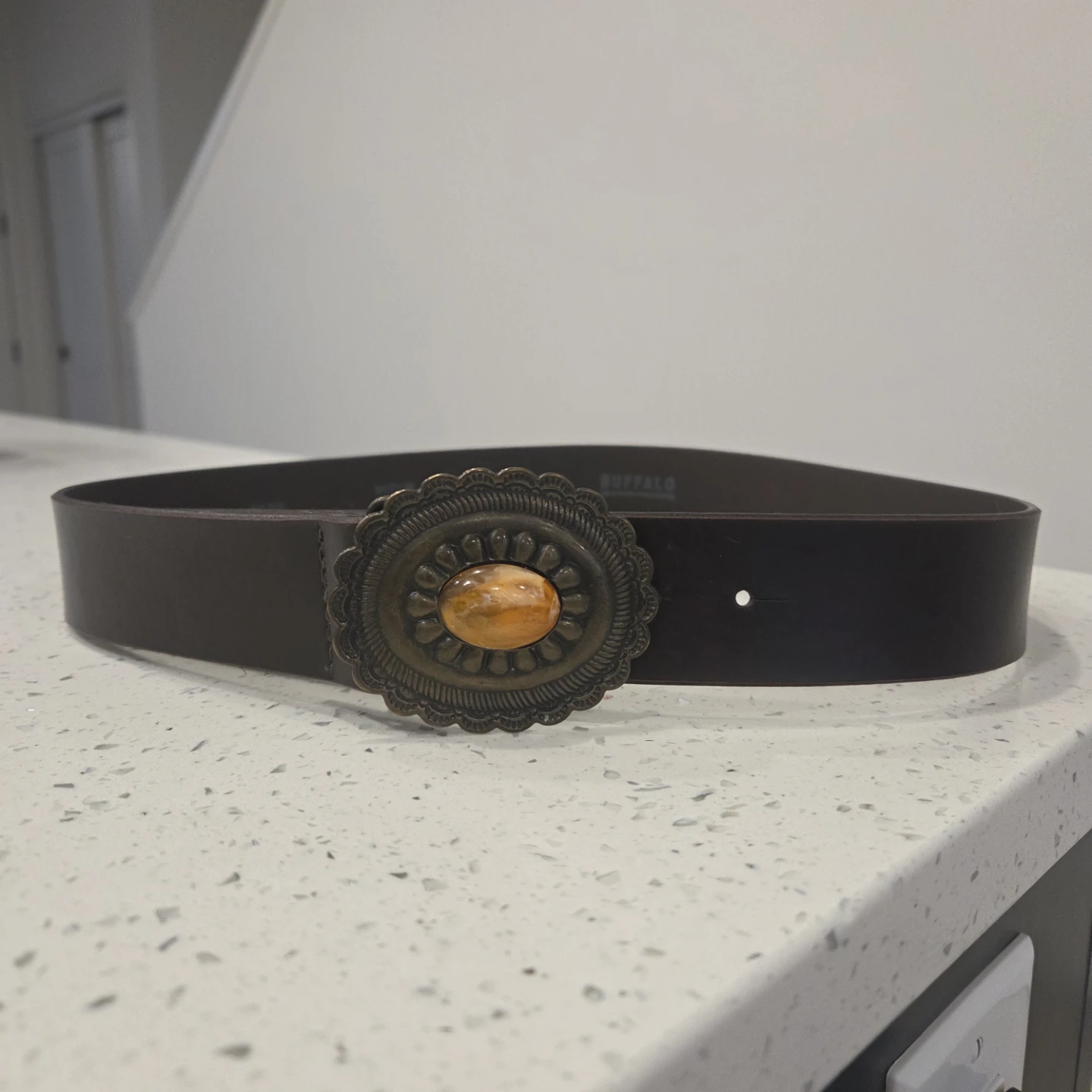 Buffalo Belt with Western Style Buckle