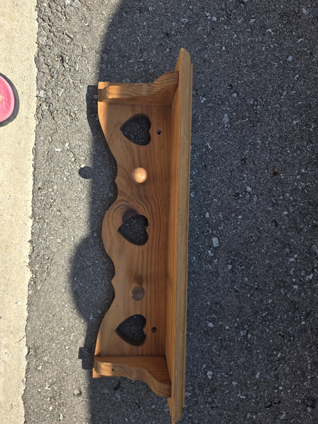 Wooden Shelf with Heart Cutouts