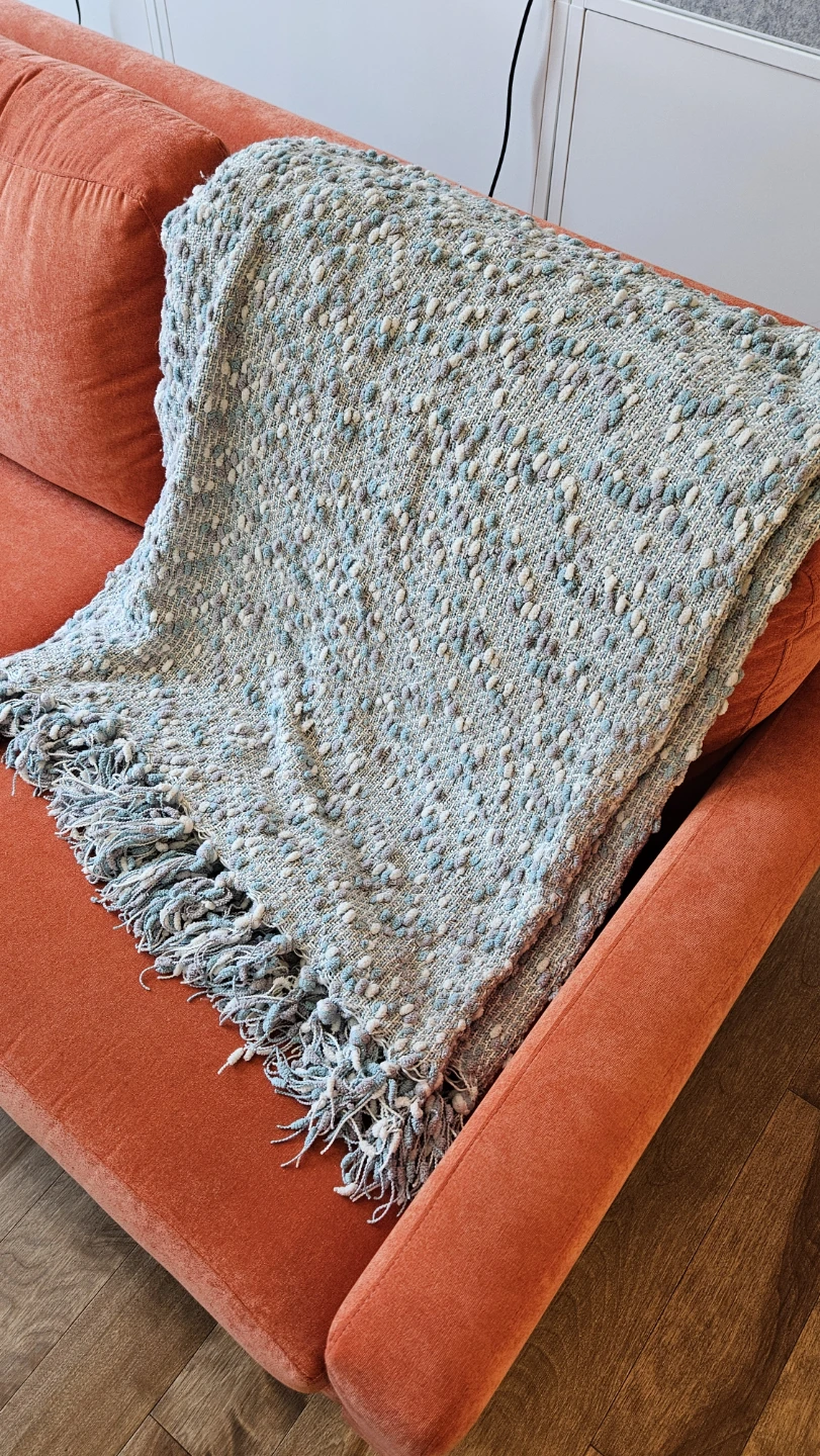 Textured Throw Blanket with Fringe - photo 2