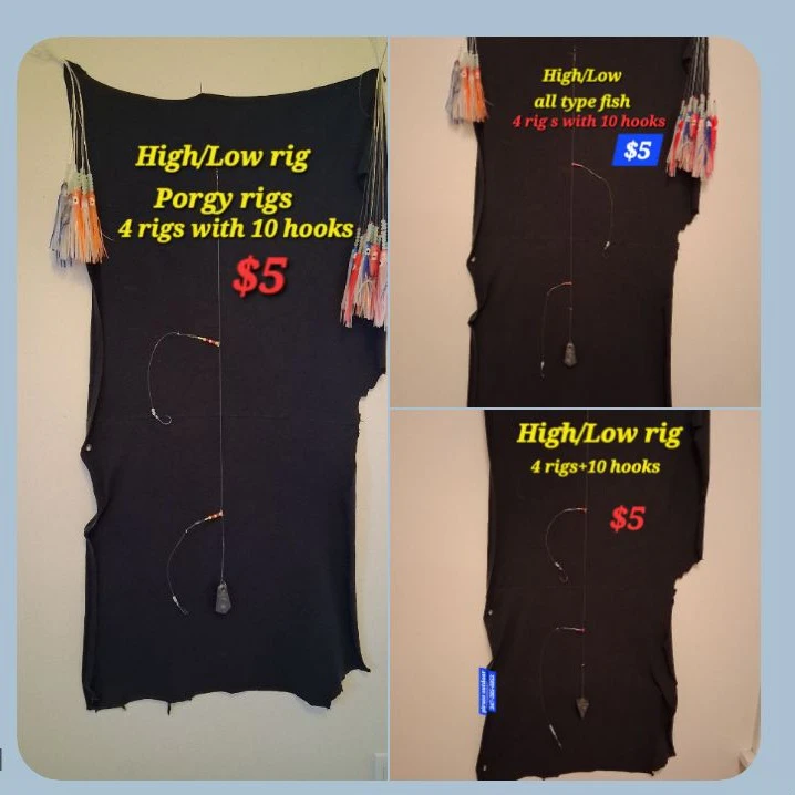 High/Low Fishing Rigs - 4 Rigs with 10 Hooks - photo 2