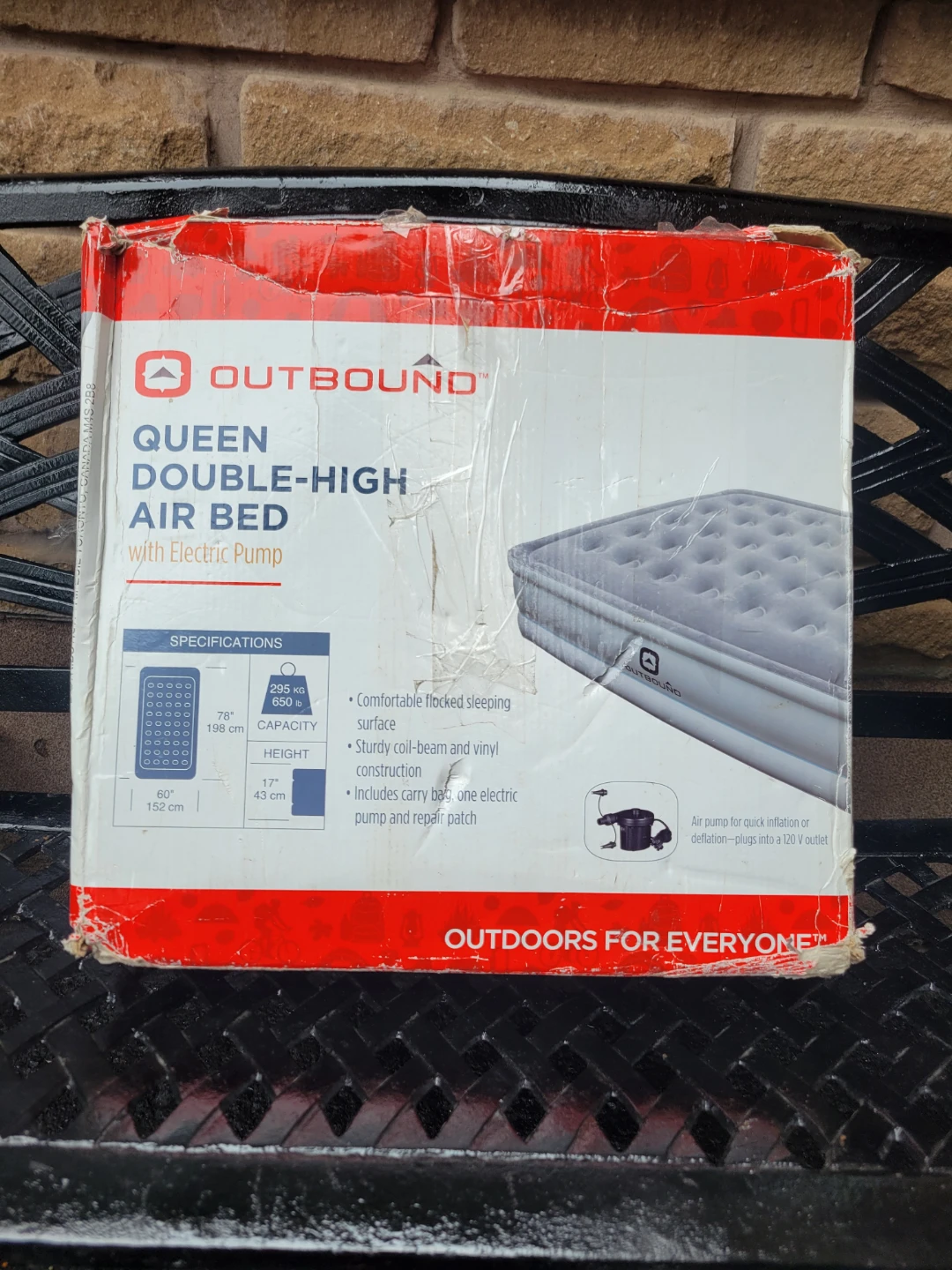 Outbound Queen Double-High Air Bed with Electric Pump