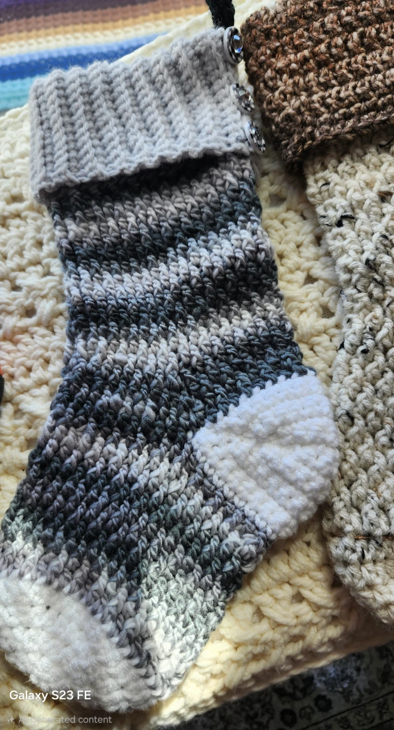 Hand-Crocheted Christmas Stockings size small $20 each - photo 2