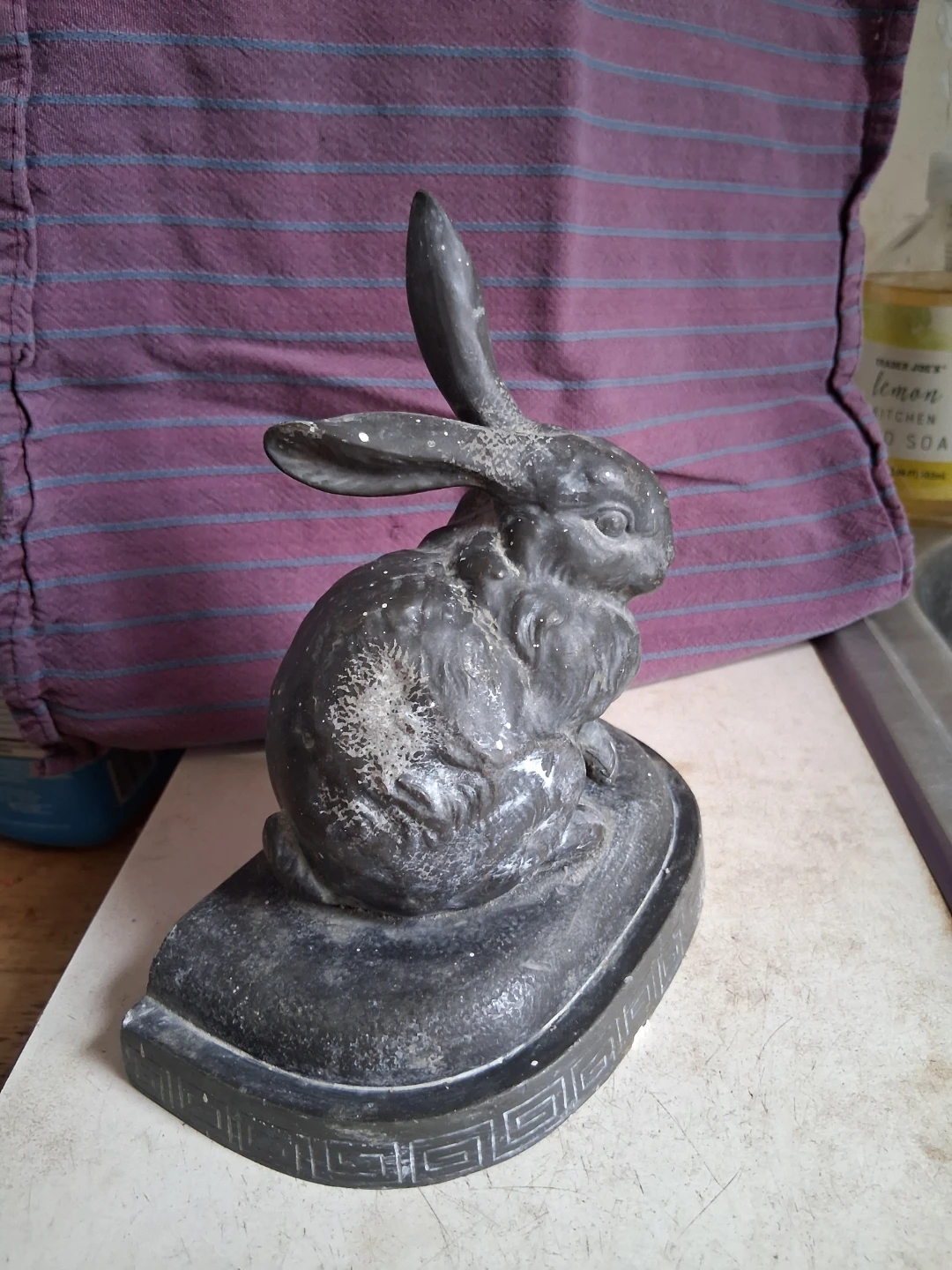 Vintage Cast Iron Rabbit Bookend - photo 3