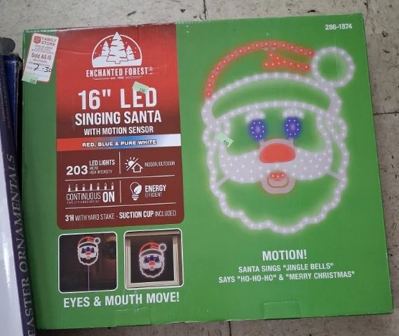 Enchanted Forest 16" LED Singing Santa with Motion Sensor