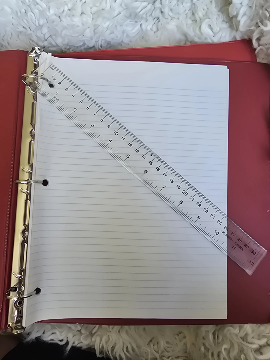 3 Binder Bundle w/ exercise books, paper and ruler - photo 5