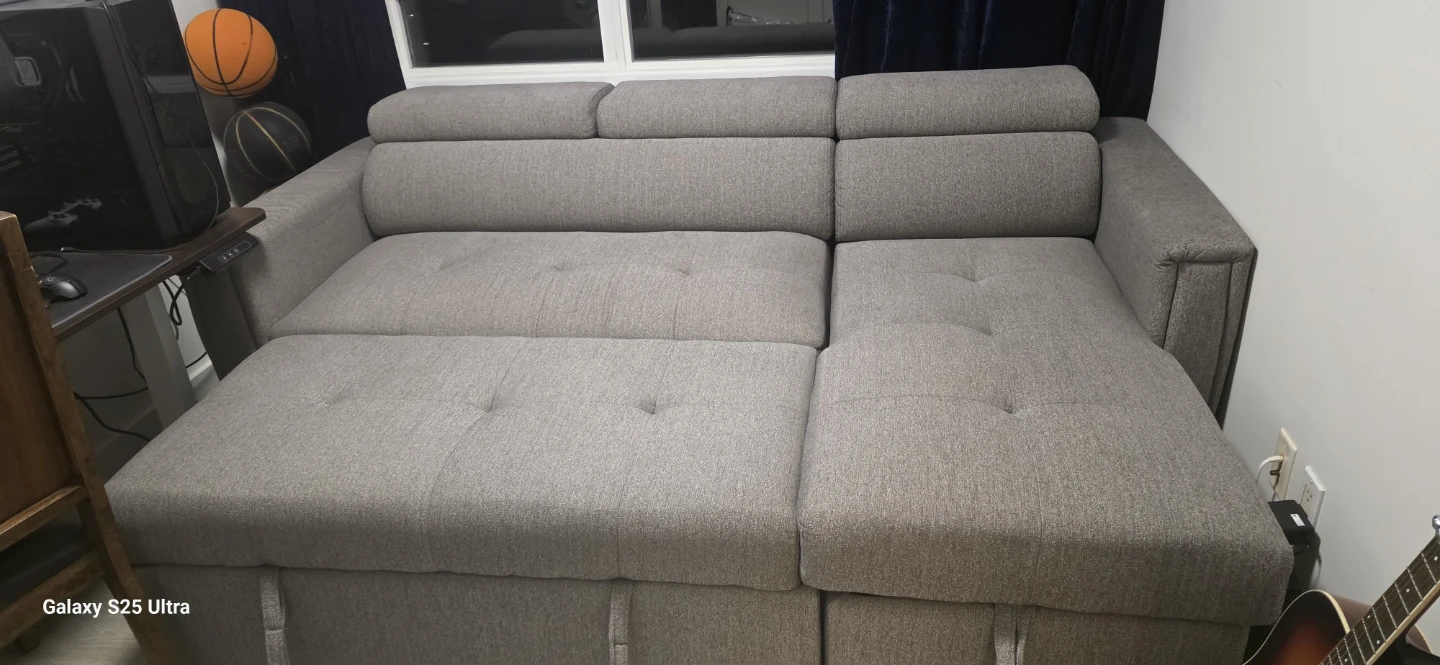 Grey Sectional Sofa Bed with Storage and USB Ports - photo 5