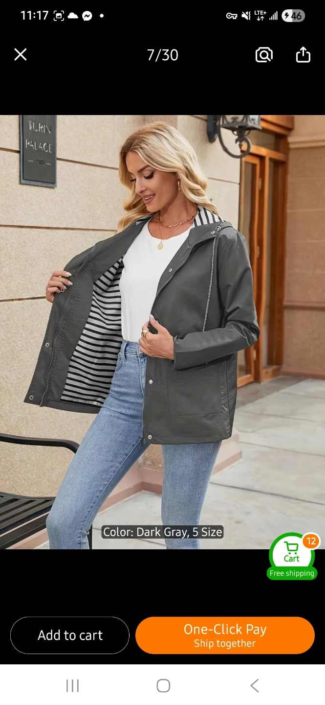 NEW Interior Stripped Hooded Rain Jacket 💧 - photo 5