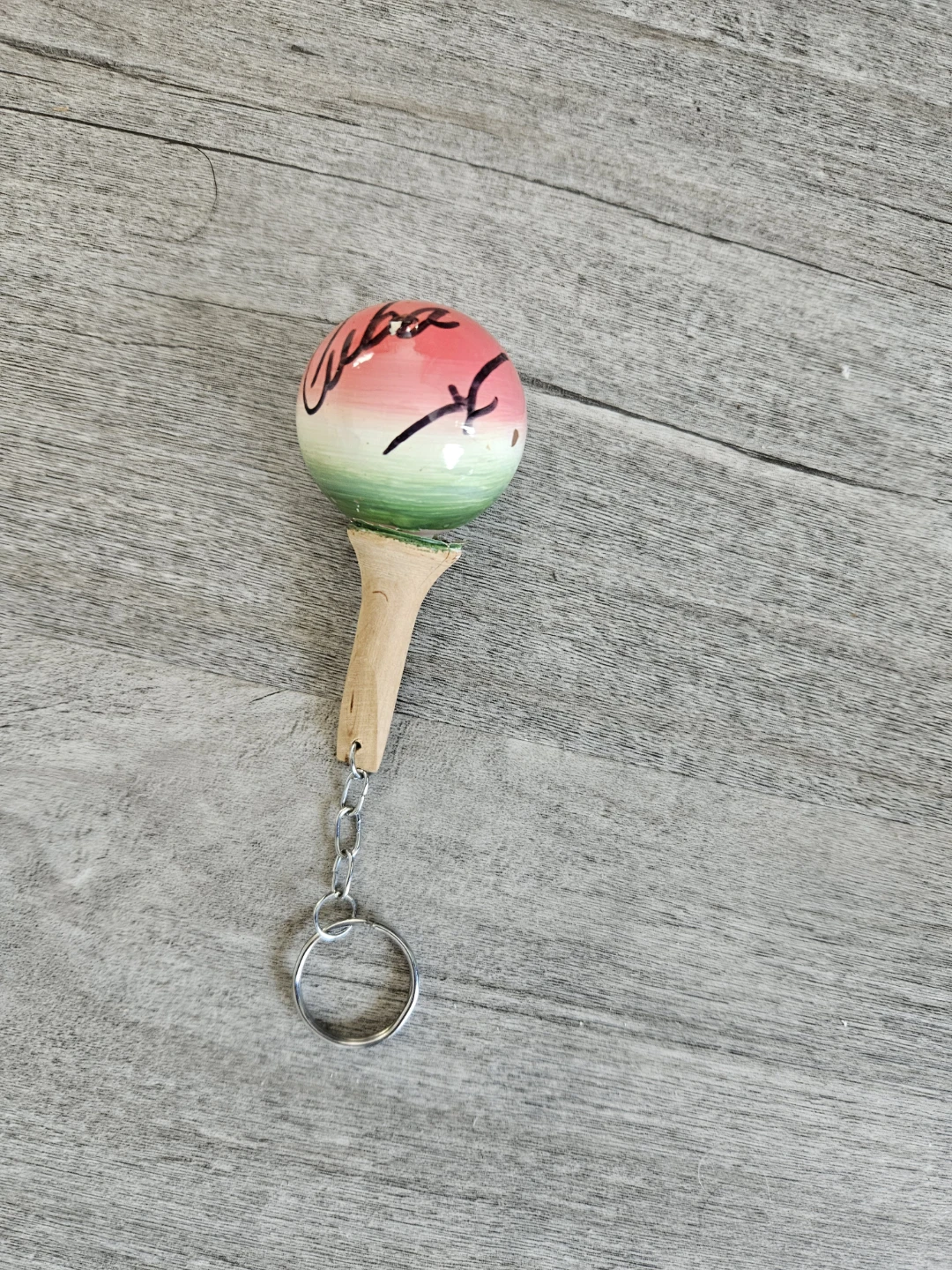 Wooden Maraca Cuba Keychain