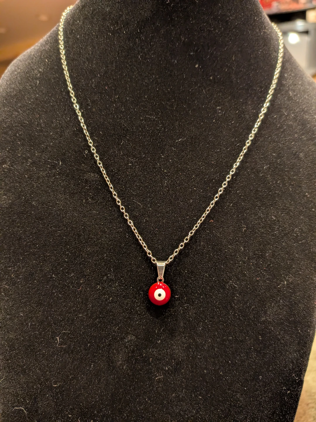 Dainty Red Evil Eye Necklace - photo 2