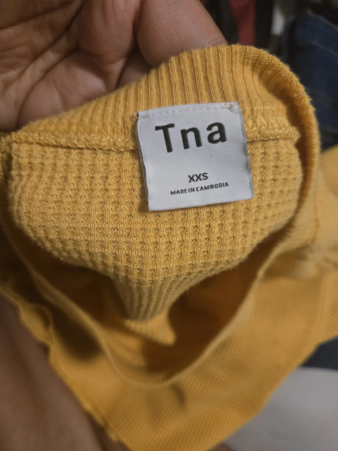 Tna Yellow Waffle Knit Long Sleeve Top - photo 2