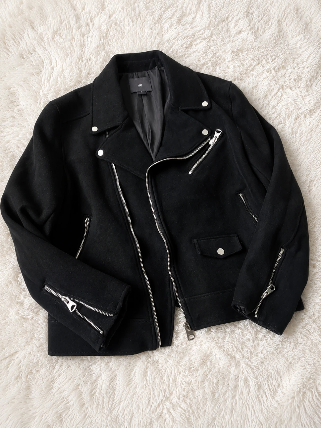 Men H&M Faux Suede Biker Jackets