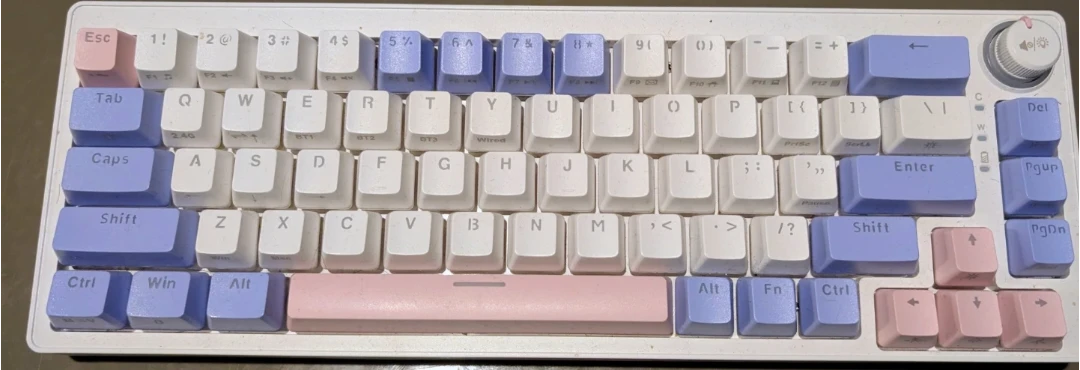 Compact Mechanical Keyboard - White, Purple, Pink
