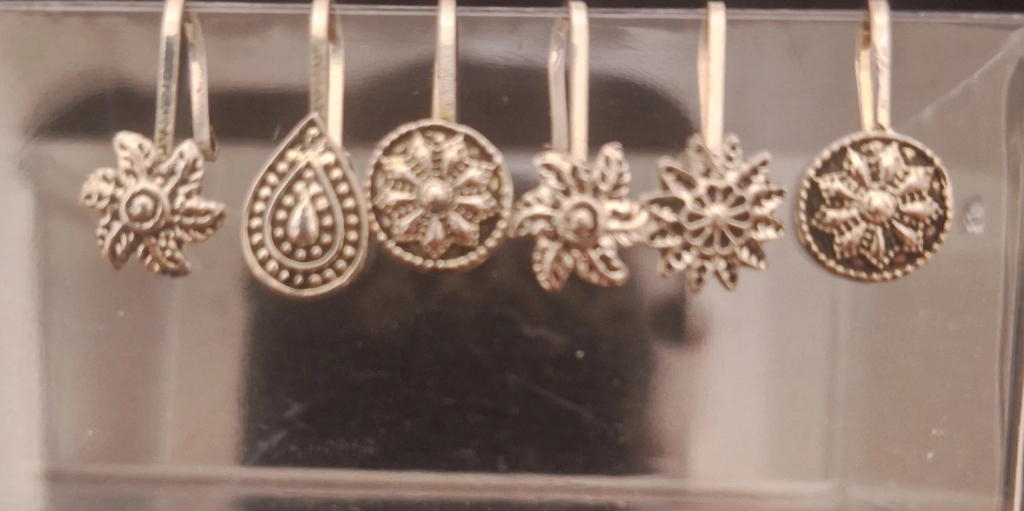 Silver Tone Nose Pins - Set of 5 - photo 2