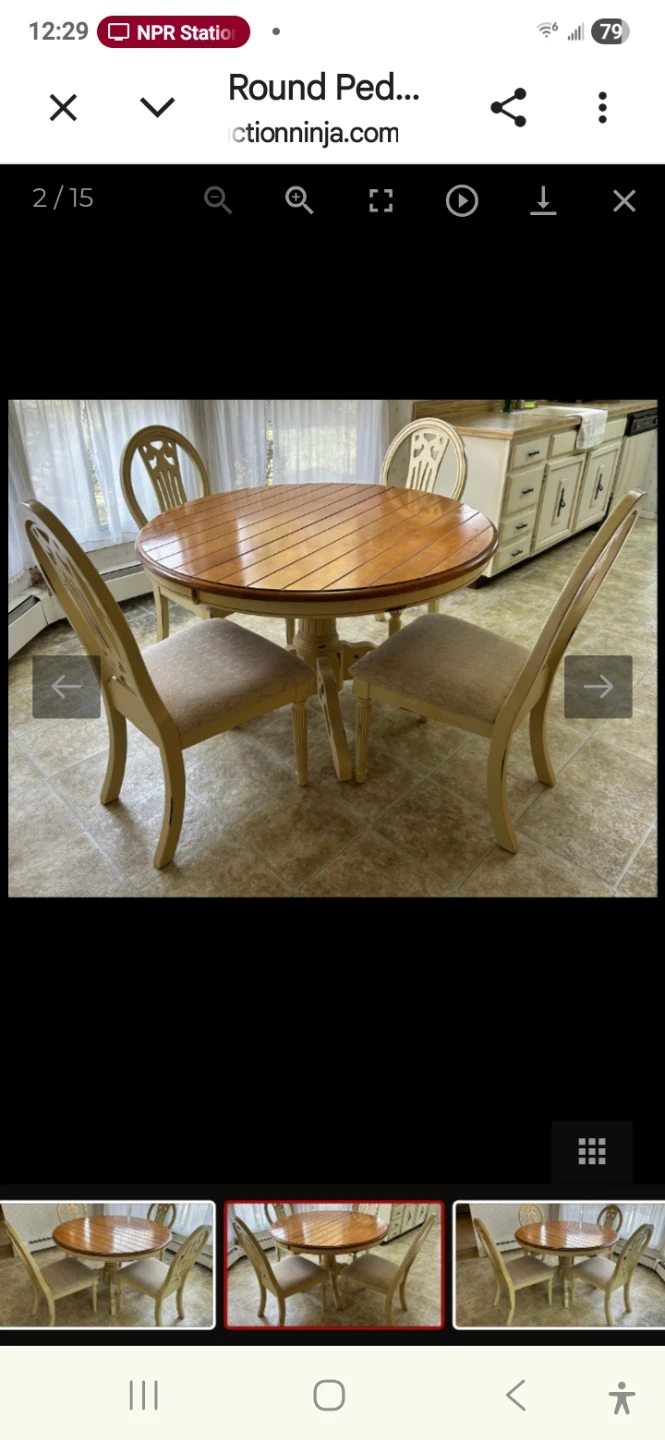 Round Pedestal Dining Table with 4 Chairs - photo 2